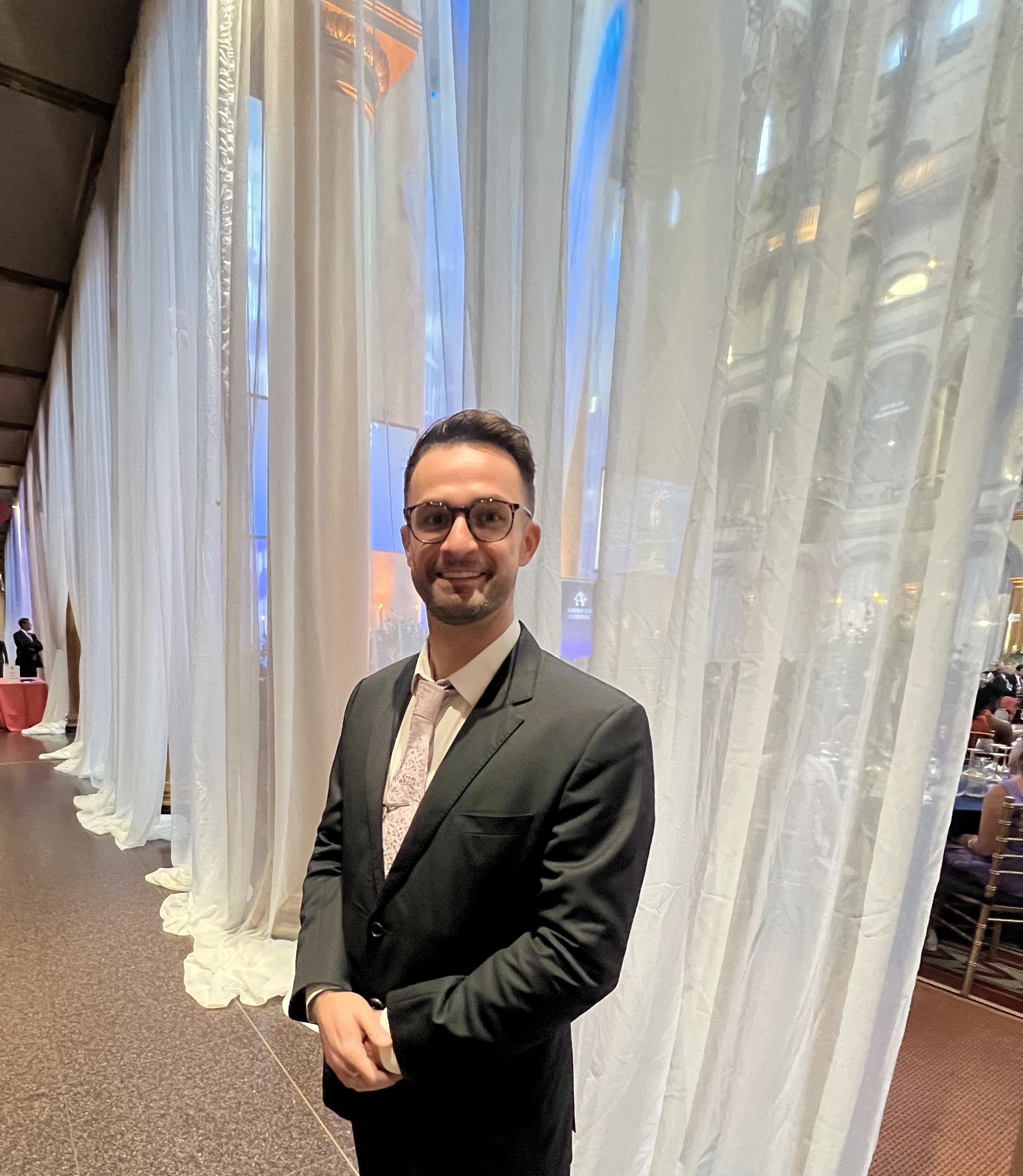 Behnam at a black-tie gala.